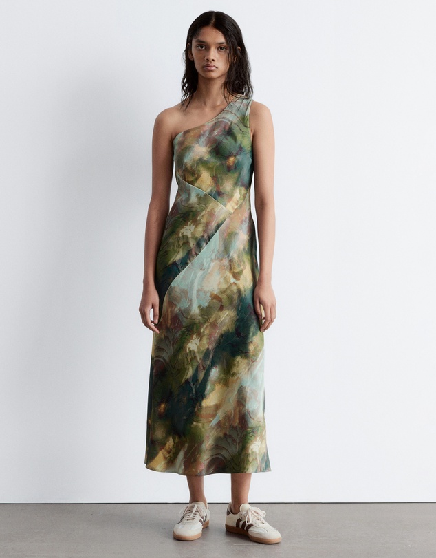 and other stories satin dress & Other Stories Satin Slip Midi Dress in Black - Queen Letizia Dresses