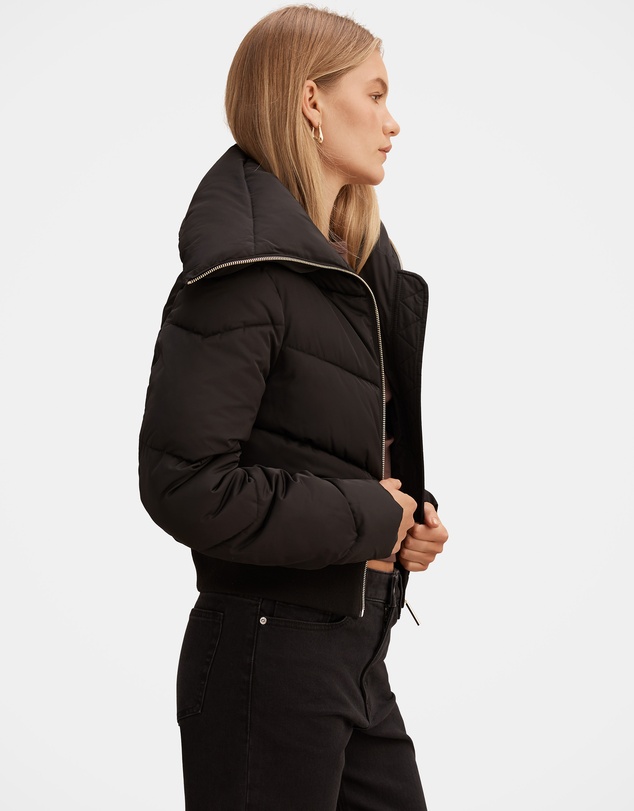 Forever New - Evie Cropped Ribbed Detail Puffer Jacket