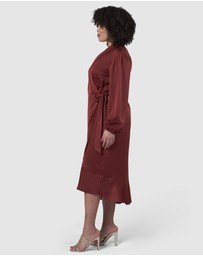 Pink Dusk by Curve Project - Girl Crush Satin Wrap Dress