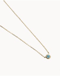 Kirstin Ash - Petite Birthstone Necklace September London Blue Topaz