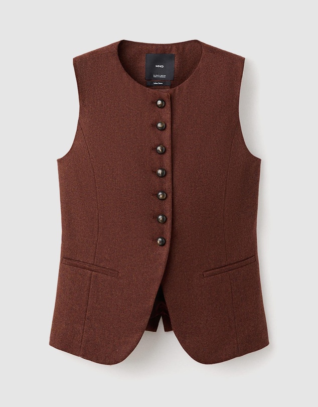 M.N.G - Wool-Blend Gilet With Buttons