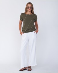 Amelius - Fern Contrast Detail Short Sleeve Knit
