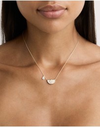 By Charlotte - Silver Lotus Birthstone Necklace - April