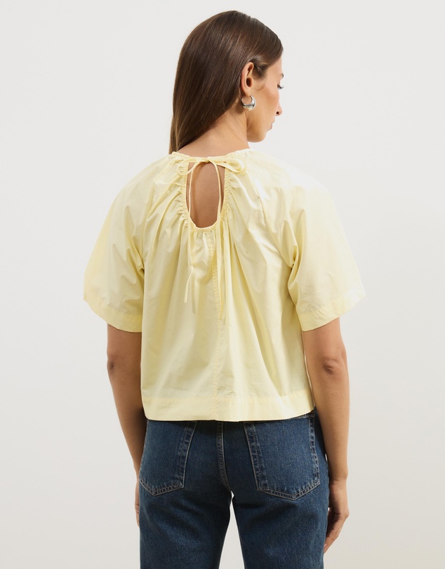 Atmos&Here - Tirsa Cotton Gathered Short Sleeve Top