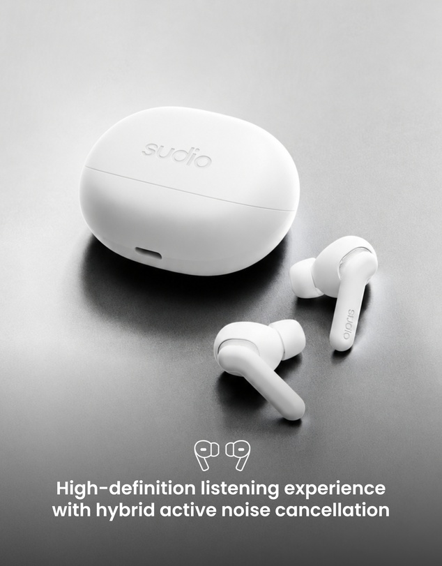 Sudio - E4 Pro - True Wireless Bluetooth In-Ear Headphones, Hybrid ANC Earbuds