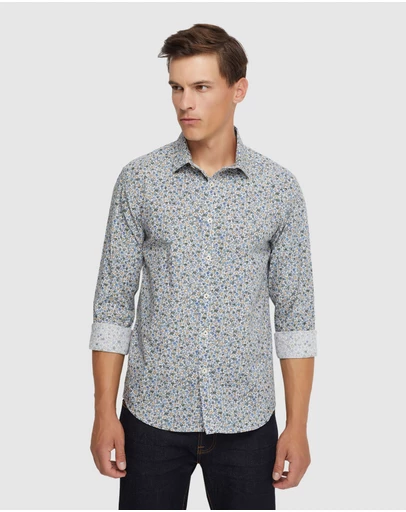 Oxford - Kenton Floral Print Cotton Shirt