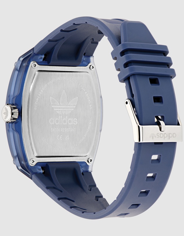 adidas Originals - City Tech Five Crystal 44mm Blue Resin Strap Watch
