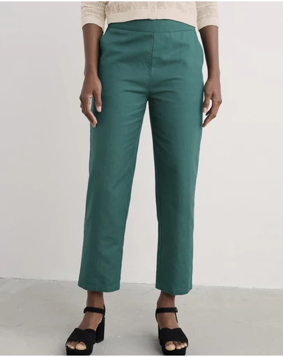 Seasalt - Seasalt Cornwall Green Westlin Straight Leg Suit Trousers