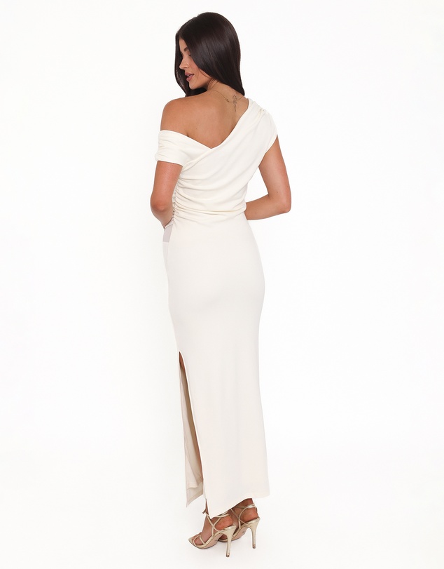 Petal & Pup - Edie Off Shoulder Midi Dress - Butter Yellow
