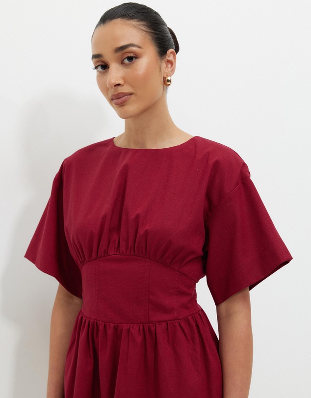 Calli - Glehn Linen Blend Mini Dress