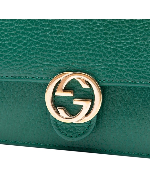 Pre-Loved by Azura Reborn - Pre-Loved Interlocking G Dollar Calfskin Wallet on Chain