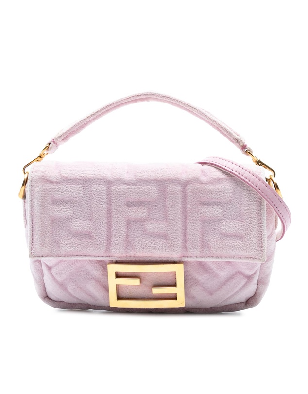 Pre-Loved by Azura Reborn - Pre-Loved Mini Zucca Embossed Velvet Baguette Satchel