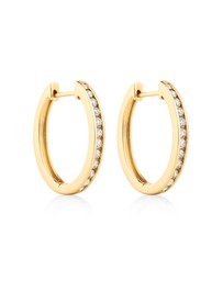 Michael Hill - Huggie Earrings with 0.50 Carat TW of Diamonds in 10kt Yellow Gold