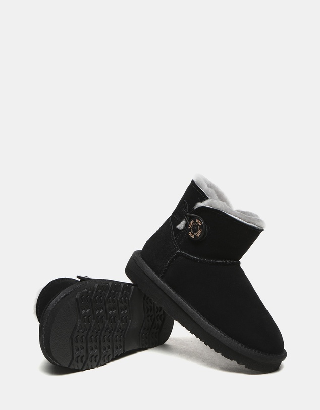 EVERAU - Australian Shepherd Ugg Nolan Kids Mini Button Cow Suede Upper UGG Boots