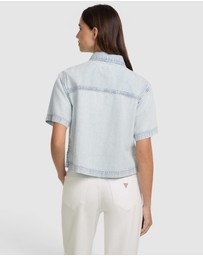 GUESS Jeans - GUESS JEANS Eco Short Sleeve Boxy Denim Shirt