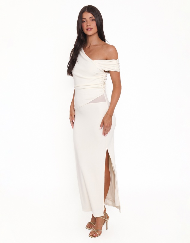Petal & Pup - Edie Off Shoulder Midi Dress - Butter Yellow