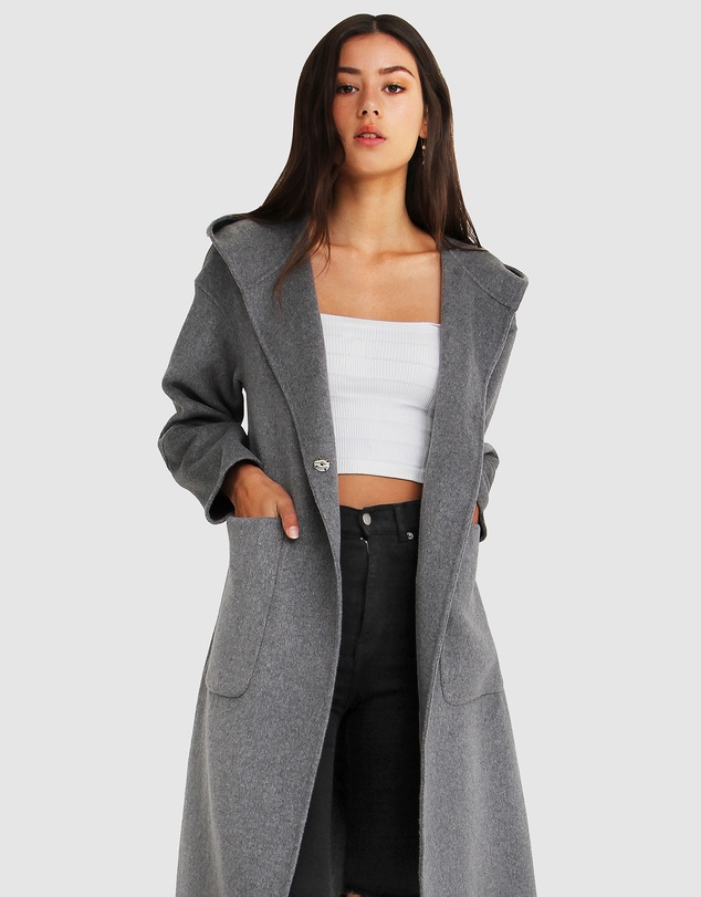 Belle & Bloom - Walk This Way Wool Blend Hooded Coat