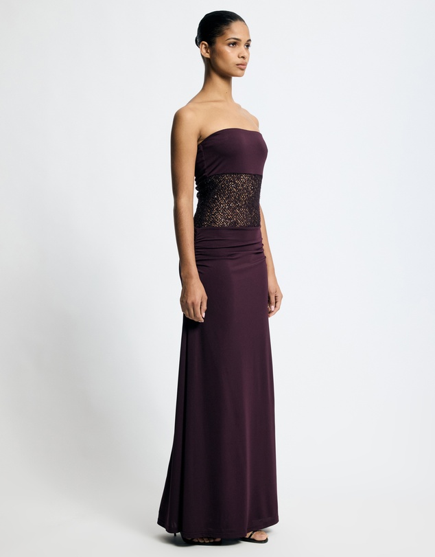 Lover - Raven Contrast Net Maxi Dress