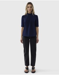 Farage - Crepe Short Sleeve Top
