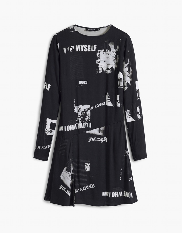Desigual - Short newspaper dress