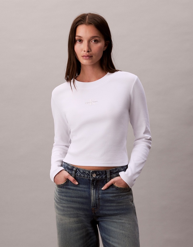 Calvin Klein Jeans - Monogram Logo Long Sleeve Baby Tee