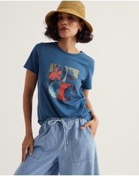 Seasalt - Seasalt Cornwall Blue Printing Ink Organic Cotton T-shirt