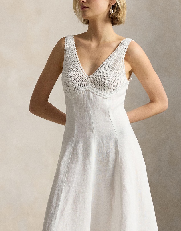 Polo Ralph Lauren - Crochet-Trim Linen Dress
