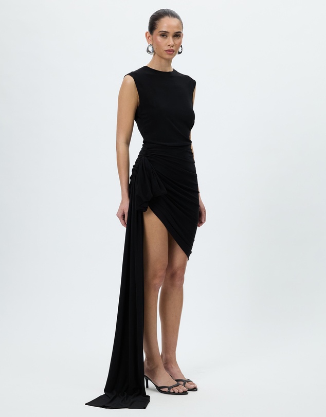 Norma Kamali - Sleeveless Side Drape Mini Dress