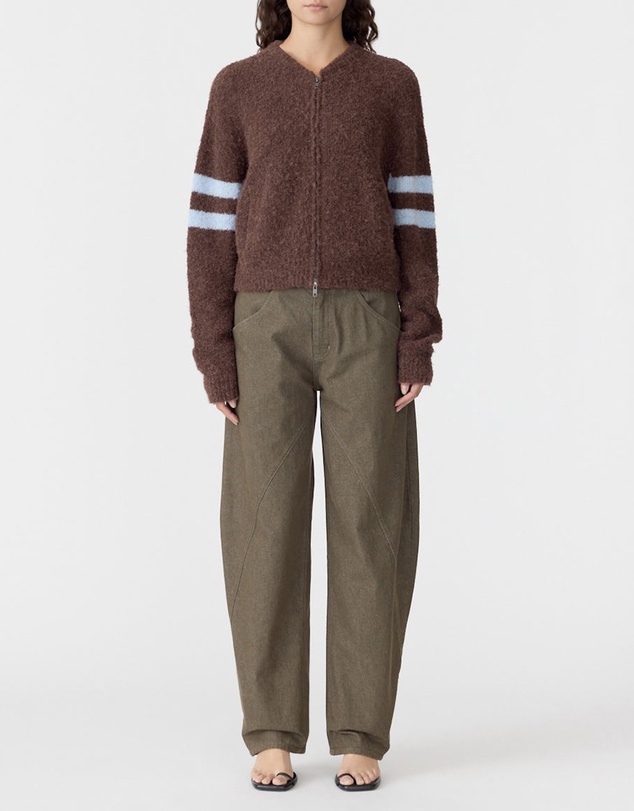 Bassike - Wool Alpaca Zip Up Knit Jumper