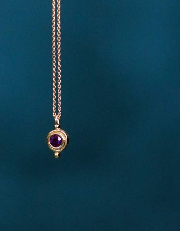 Ottoman Hands - February Birthstone Pendant Necklace