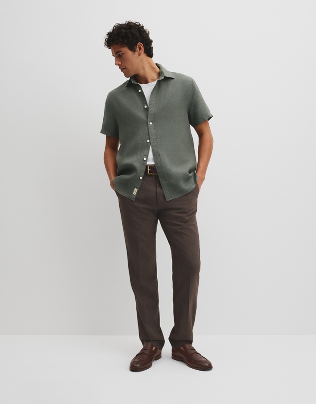Country Road - Short Sleeve Regular Fit Linen Shirt