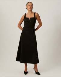 Tussah - Monique Crepe Square Neck Midi Dress