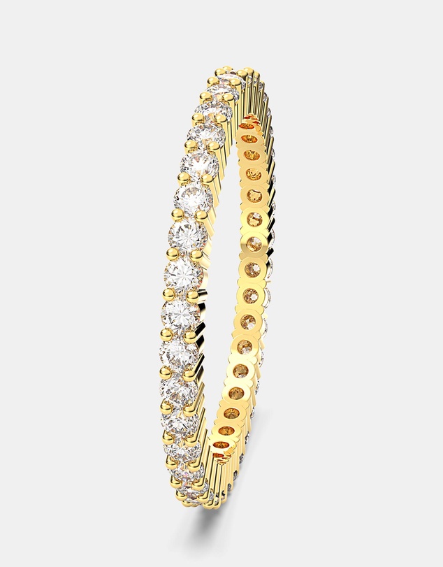 Swarovski - Matrix Vittore Ring, Round Cut, White, 18K Gold Finish