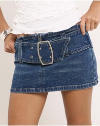 Neon Hart - Belted Super Mini Skirt