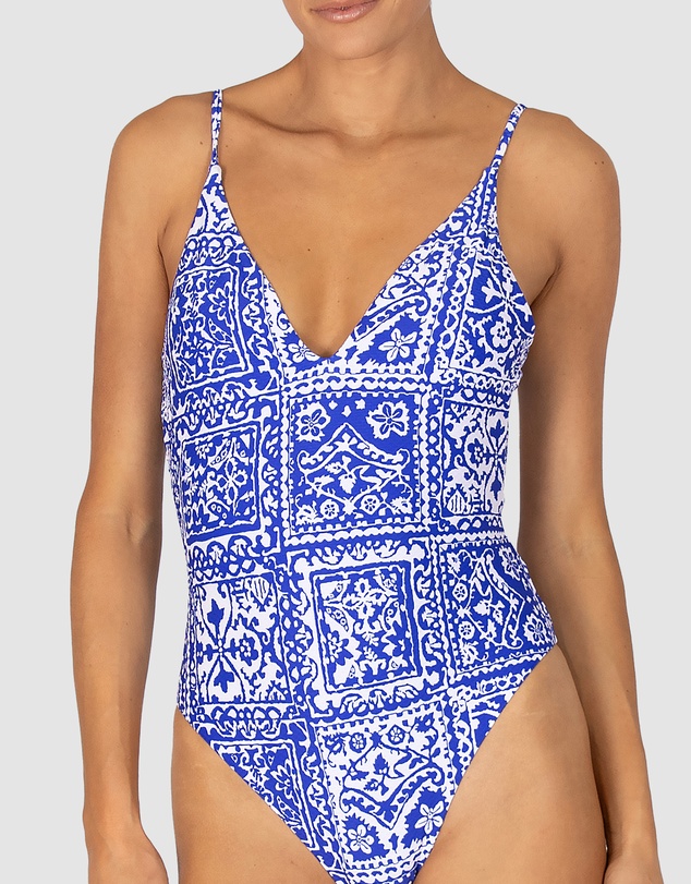 Baku Swimwear - Havana Deep V Neck One Piece Swimsuit