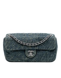 Pre-Loved by Azura Reborn - Pre-Loved Medium Embroidered Denim Camellia Flap