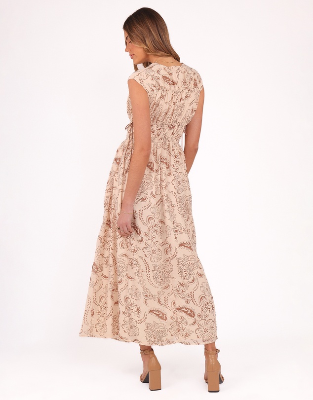 Petal & Pup - Safira Midi Dress - Brown Paisley