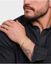 THOMAS SABO - Gold Wide Bangle with Crocodile Detailing