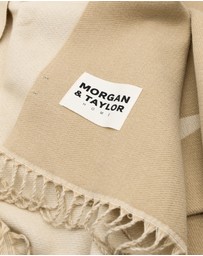 Morgan & Taylor - Abstract Artist Throw Blanket in Beige