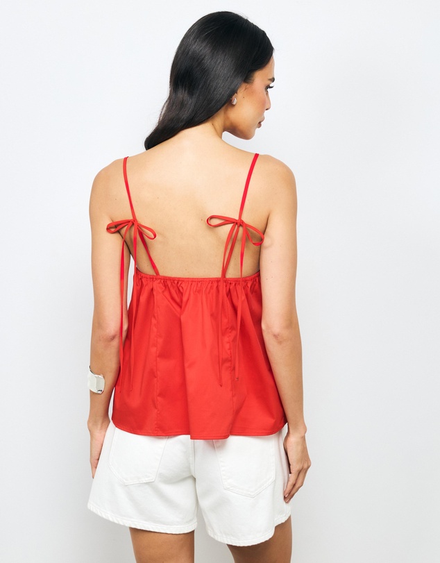AERE - Zara Ruched Poplin Top