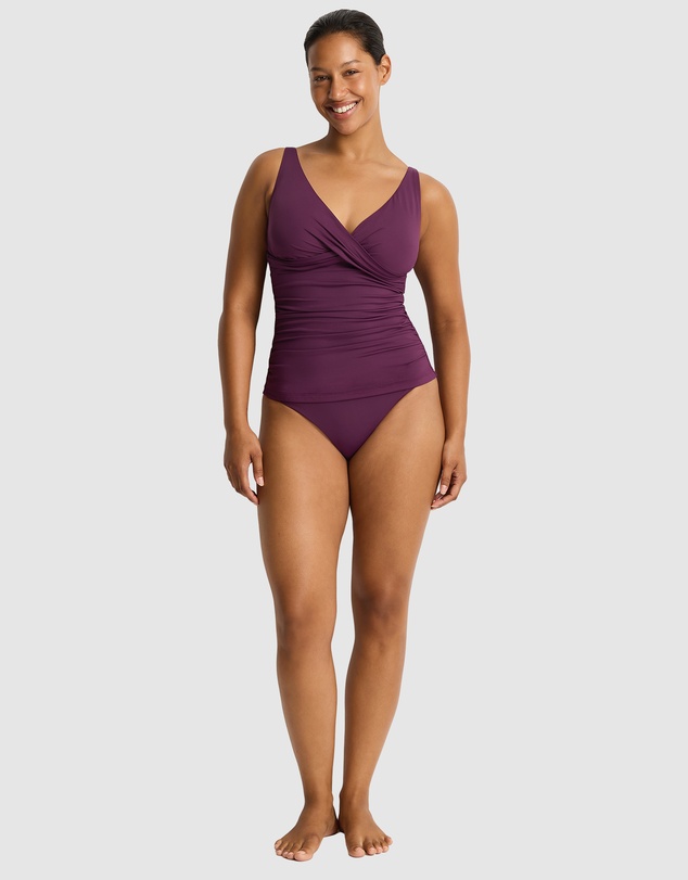 Sea Level - Essentials Edit Cross Front Multifit Singlet Top Claret