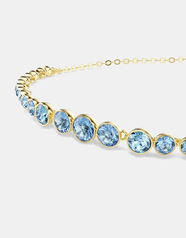 Swarovski - Imber Bracelet, Round Cut, Blue, 18K Gold Finish