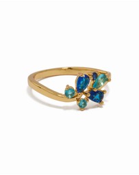 Lovisa - Gold Plated Blue Cubic Zirconia Cluster Ring