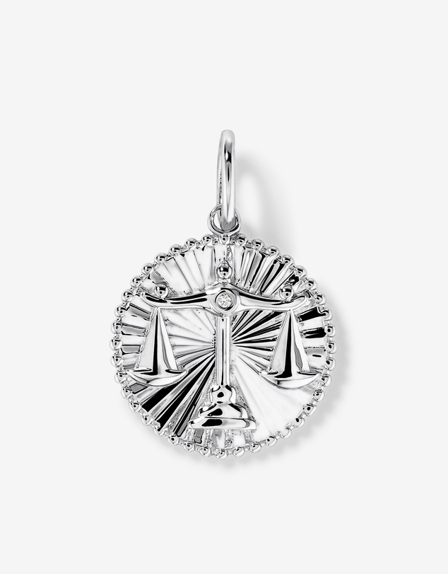 Michael Hill - Diamond Accent Libra Zodiac Pendant in Sterling Silver