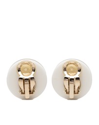 Pre-Loved by Azura Reborn - Pre-Loved Gold Plated CC Resin Button Clip on Earrings