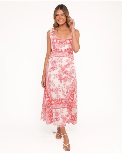 Petal & Pup - Valara Tie Shoulder Maxi Dress - Rose Tile