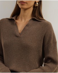 Atmos&Here - Eden Rib Collar Knit
