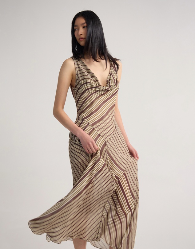 Oxford - Julia Striped Georgette Dress