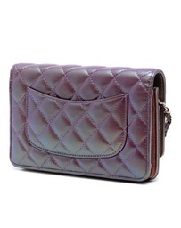 Pre-Loved by Azura Reborn - Pre-Loved CC Quilted Iridescent Lambskin Wallet on Chain