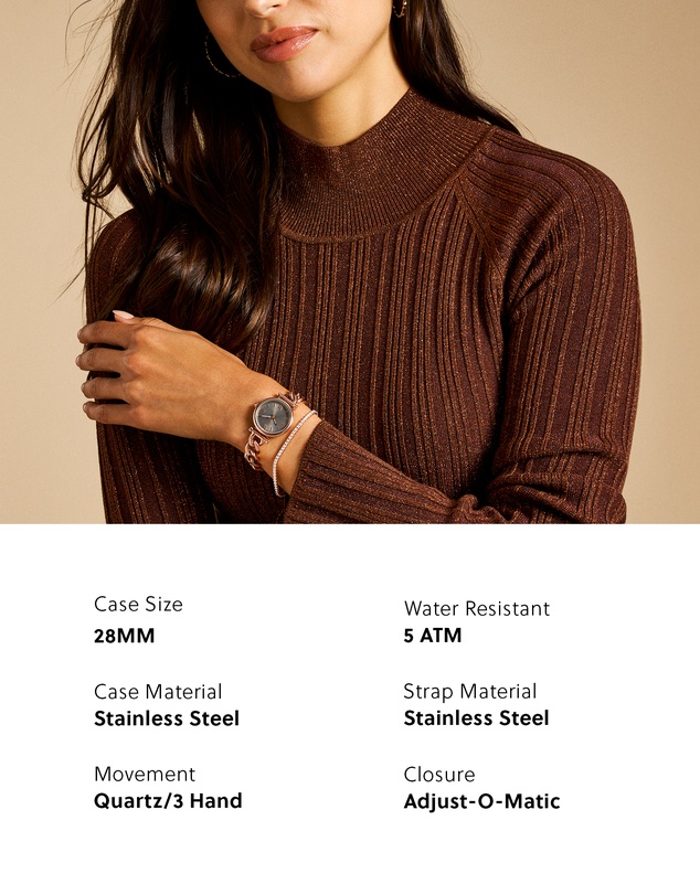 Fossil - Carlie Rose Gold Tone Analogue Watch